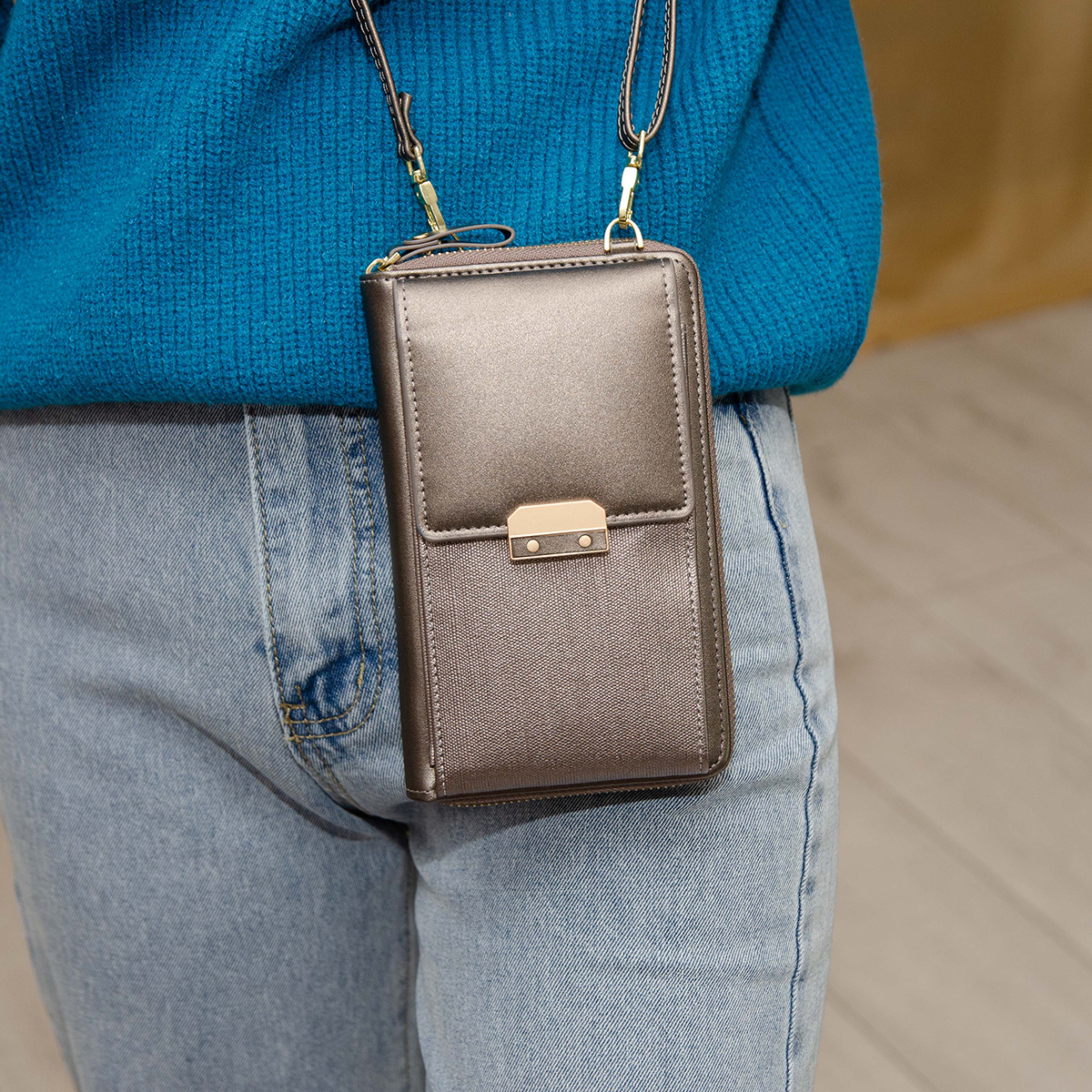 Fashion-Multi-Pockets-PU-Leather-Mobile-Phone-Women-Shoulder-Bag-Crossbody-Bag-1821797-8