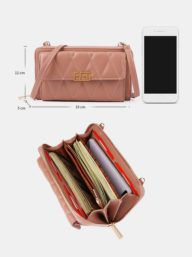 Fashion-PU-Leather-Multi-Card-Slots-Money-Clips-Mobile-Phone-Storage-Packs-Crossbody-Bag-Handbag-1770159-2