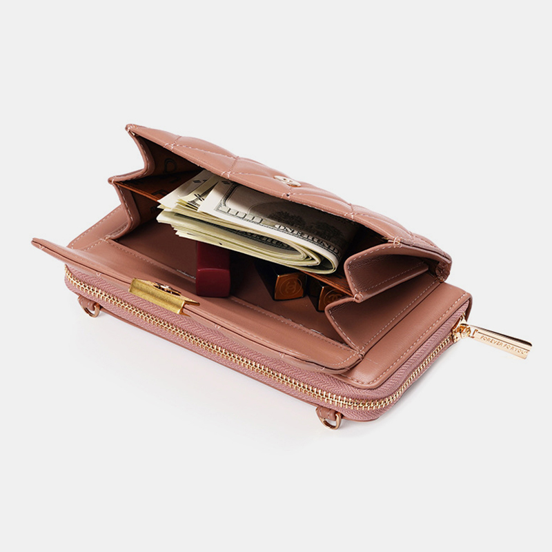 Fashion-PU-Leather-Multi-Card-Slots-Money-Clips-Mobile-Phone-Storage-Packs-Crossbody-Bag-Handbag-1770159-4