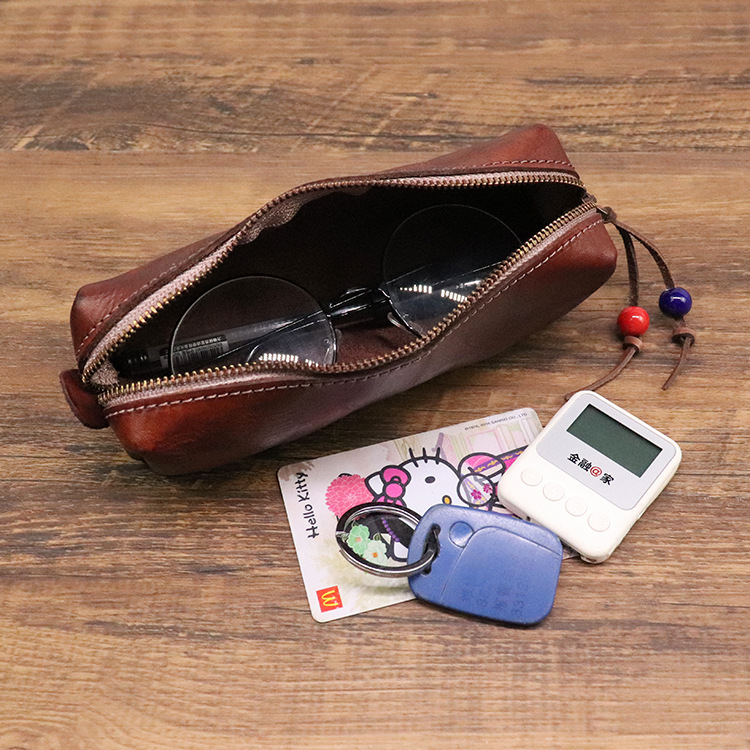 Handmade-Large-Capacity-First-Layer-Genuine-Leather-Pen-Glasses-Card-Storage-Bag-Organizer-1817910-3