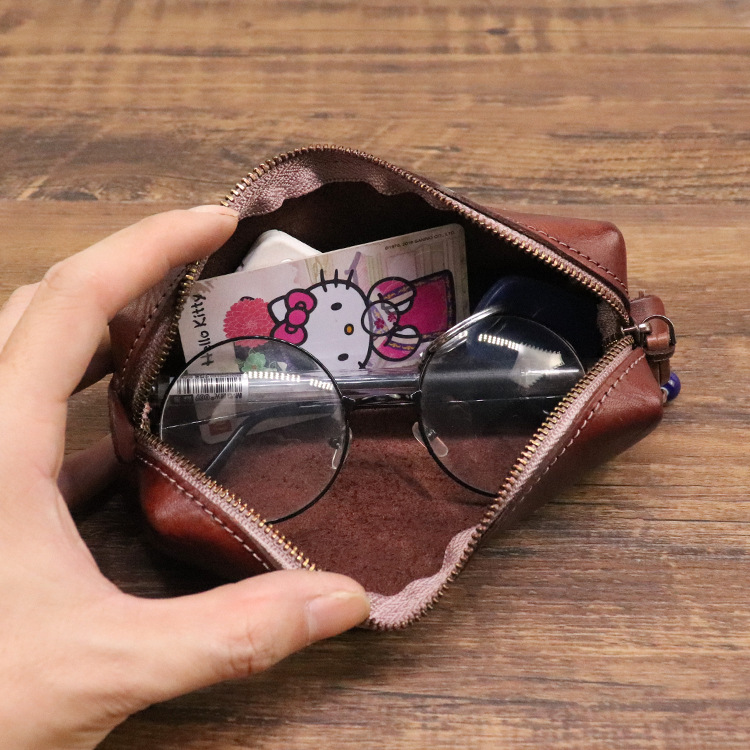 Handmade-Large-Capacity-First-Layer-Genuine-Leather-Pen-Glasses-Card-Storage-Bag-Organizer-1817910-4