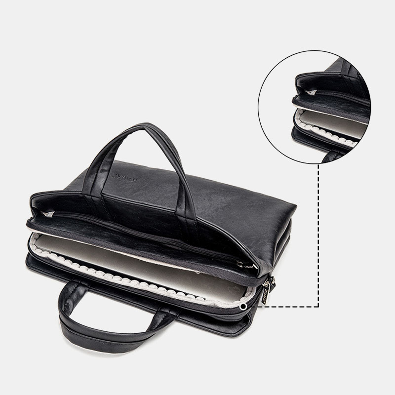 Kinmac-14-inch-Fashion-Multifunction-PU-Leather-Waterproof-Macbook-Storage-Bag-Briefcases-Crossbody--1783201-4