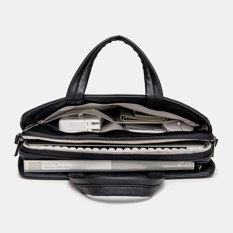 Kinmac-14-inch-Fashion-Multifunction-PU-Leather-Waterproof-Macbook-Storage-Bag-Briefcases-Crossbody--1783201-5