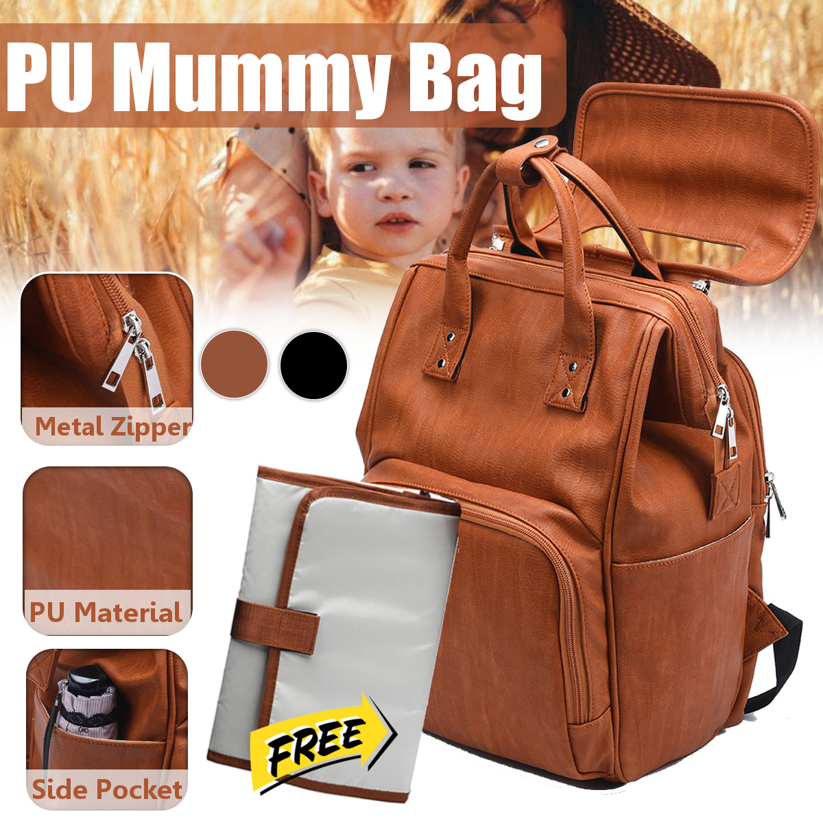 Large-Capacity-PU-Leather-with-Multi-Pocket-Diaper-Storage-Mummy-Bag-Backpack-1861954-1