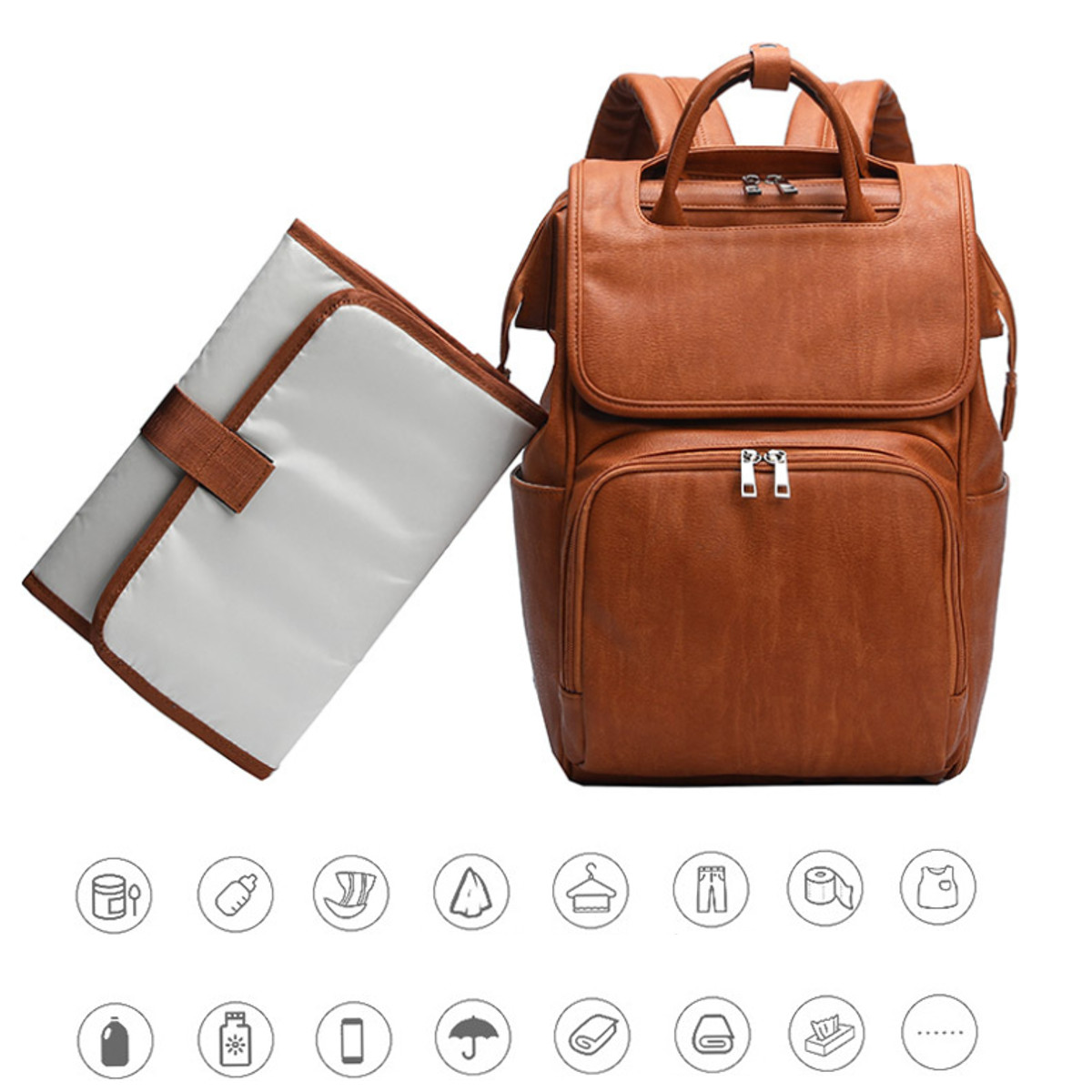 Large-Capacity-PU-Leather-with-Multi-Pocket-Diaper-Storage-Mummy-Bag-Backpack-1861954-2