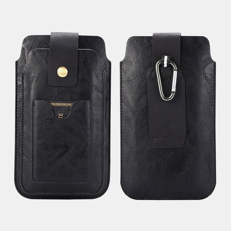 Men-Retro-PU-Leather-with-Card-Slot-Holder-2-Layer-Mobile-Phone-Storage-Bag-Waist-Belt-Pack-1771922-2