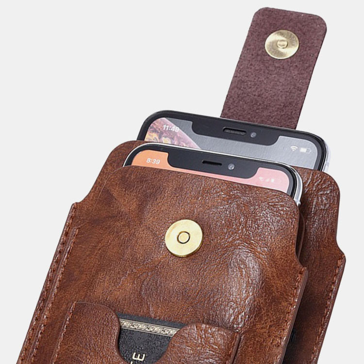 Men-Retro-PU-Leather-with-Card-Slot-Holder-2-Layer-Mobile-Phone-Storage-Bag-Waist-Belt-Pack-1771922-4
