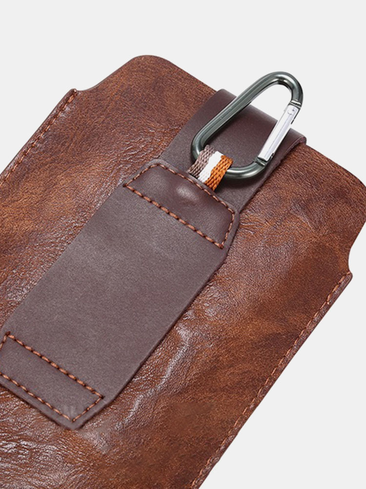 Men-Retro-PU-Leather-with-Card-Slot-Holder-2-Layer-Mobile-Phone-Storage-Bag-Waist-Belt-Pack-1771922-5