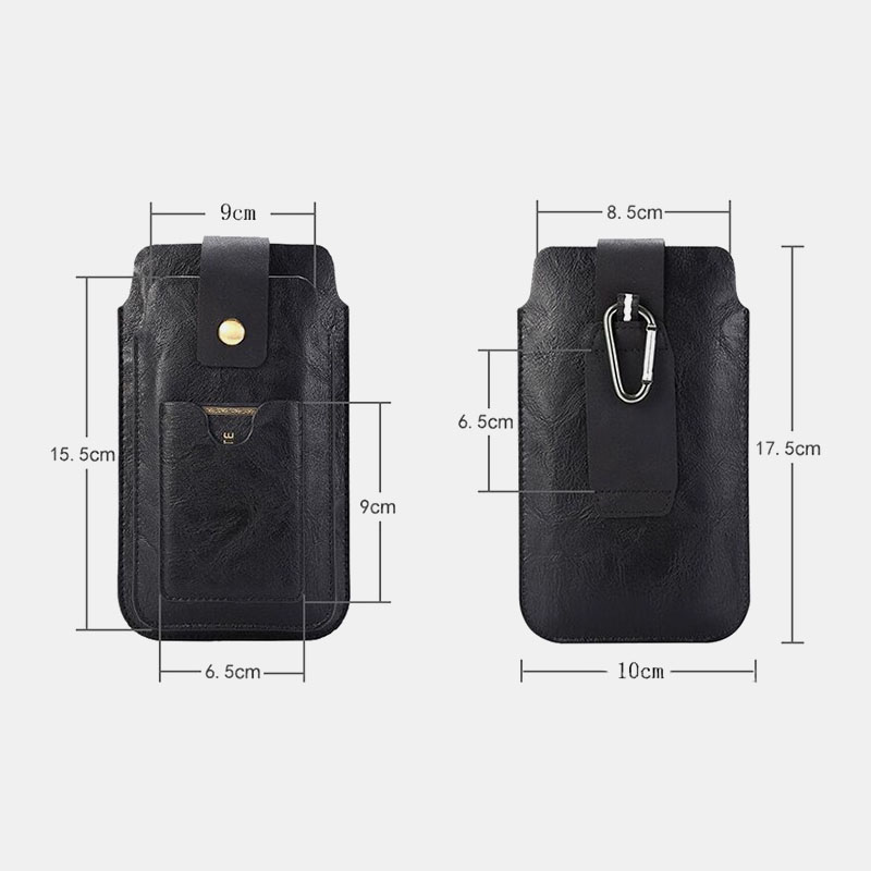 Men-Retro-PU-Leather-with-Card-Slot-Holder-2-Layer-Mobile-Phone-Storage-Bag-Waist-Belt-Pack-1771922-7
