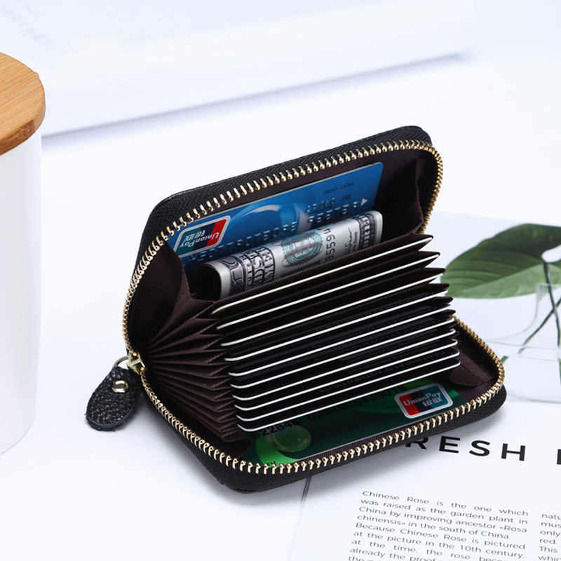 Mini-Casual-Genuine-Leather-Multi-Card-Slot-Holder-Coin-Bags-Purse-Short-Wallet-1289753-5