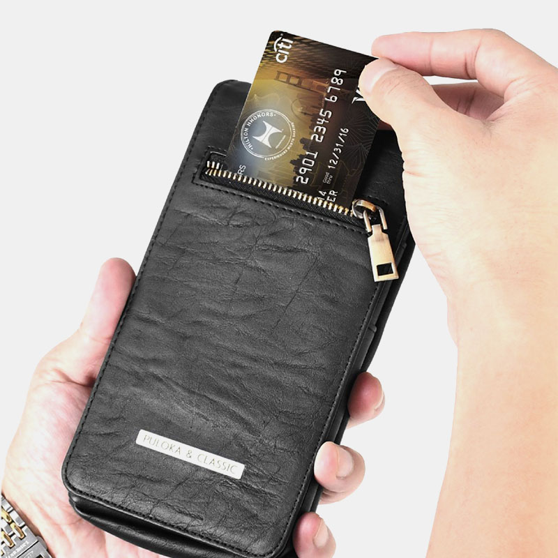 PULOKA-65-inch-Multifunction-Magnetic-Flip-Multi-Pocket-PU-Leather-Mobile-Phone-Storage-Bag-Wallet-W-1819618-5
