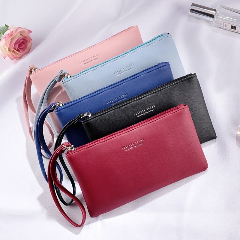 Simple-Zipper-Large-Capacity-PU-Leather-Phone-Storage-Bag-Wallet-Purse-Handbag-Clutch-Bag-1410093-1
