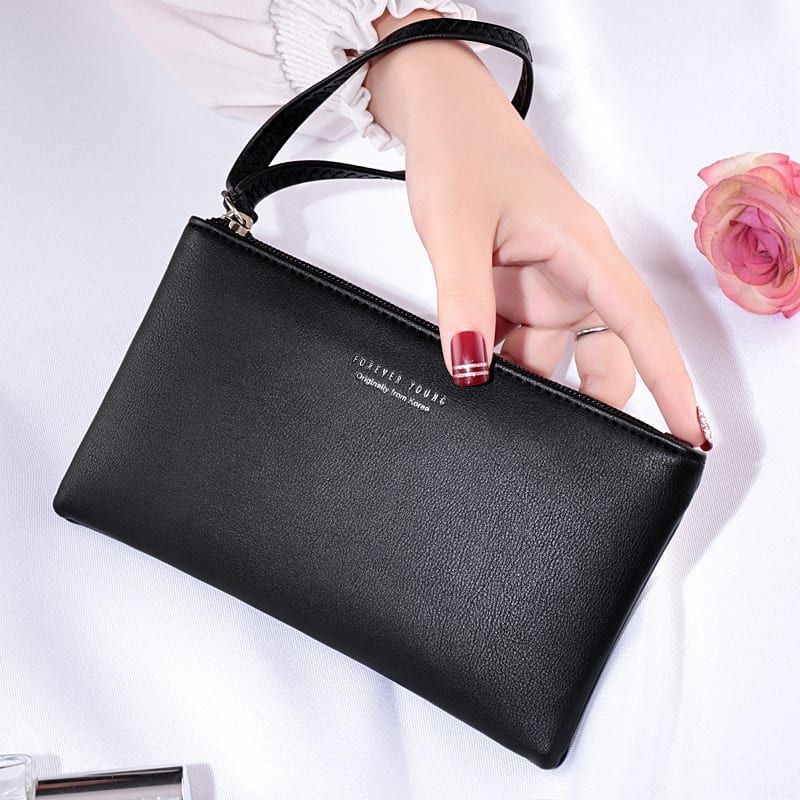 Simple-Zipper-Large-Capacity-PU-Leather-Phone-Storage-Bag-Wallet-Purse-Handbag-Clutch-Bag-1410093-3