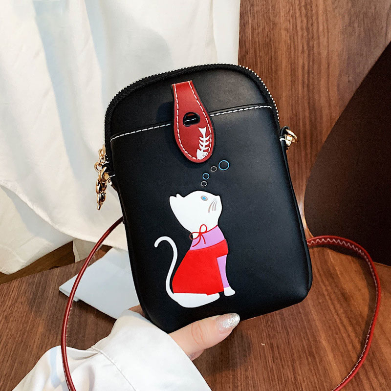 Women-Casual-Cute-Cat-Pattern-65-inch-Mobile-Phone-Storage-PU-Leather-Shoulder-Crossbody-Bag-1778288-3