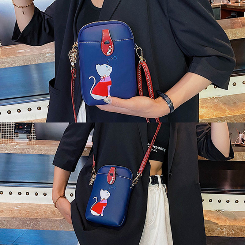 Women-Casual-Cute-Cat-Pattern-65-inch-Mobile-Phone-Storage-PU-Leather-Shoulder-Crossbody-Bag-1778288-7