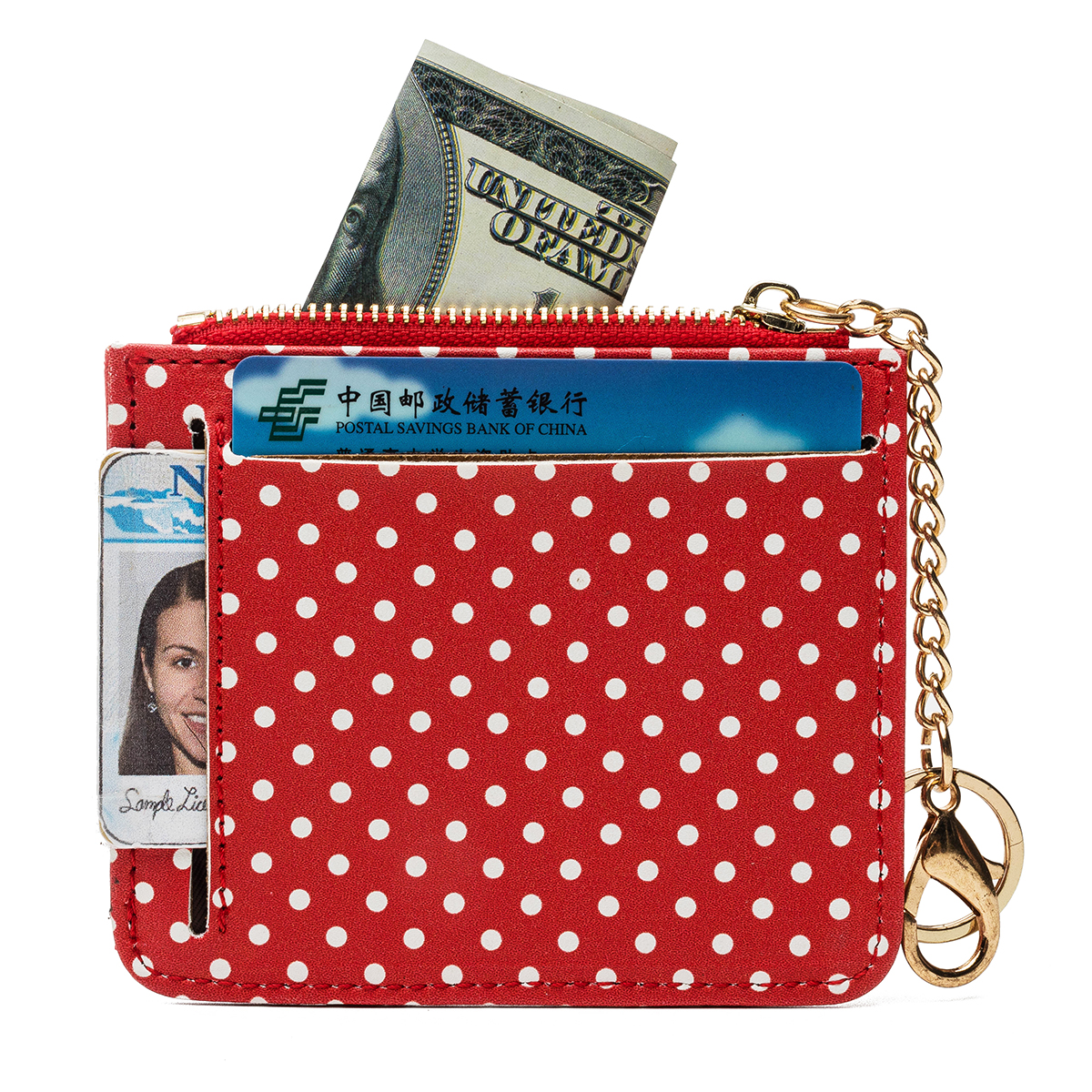 Women-Fashion-Dot-Pattern-Zipper-with-Multi-Slot-Wallet-Card-Holder-Short-Purse-1492461-15