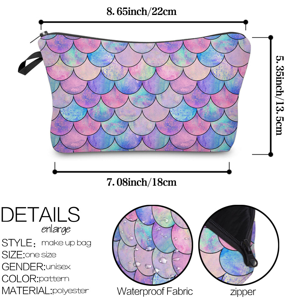 Women-Fashion-Fish-Scale-Pattern-Travel-Portable-Makeup-Wash-Mobile-Phone-Storage-Cosmetic-Bag-Handb-1803877-2