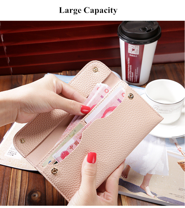 Women-Litchi-Pattern-Solid-Color-Card-Slot-Wallet-Bag-Purse-Handbag-For-Smartphone-iPhone-Samsung-1132218-11