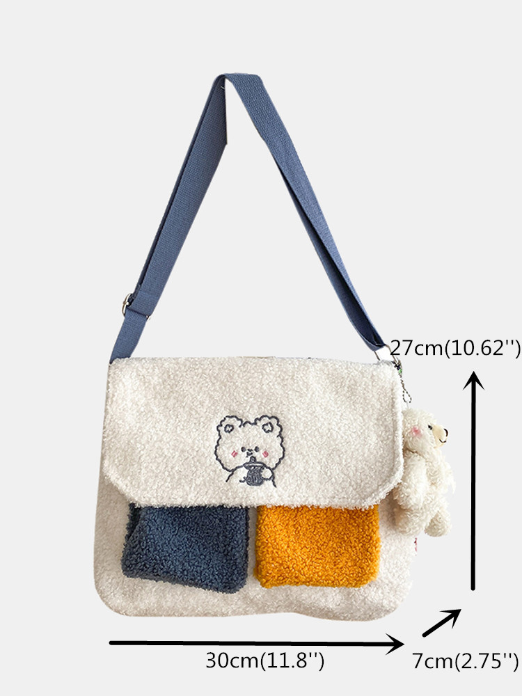 Women-Plush-Embroidered-Cartoon-Pattern-Large-Capacity-Phone-Tablet-Macbook-Book-Storage-Crossbody-S-1795931-10