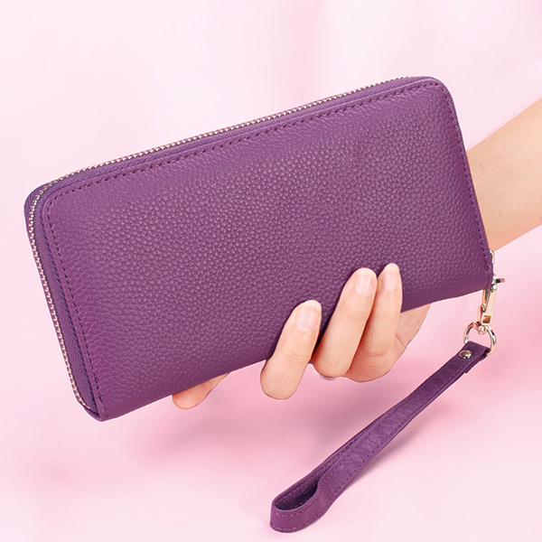 Women-Zipper-Credit-Card-Holder-Genuine-Leather-Mobile-Phone-Storage-Handbag-Purse-Wallet-1330785-1