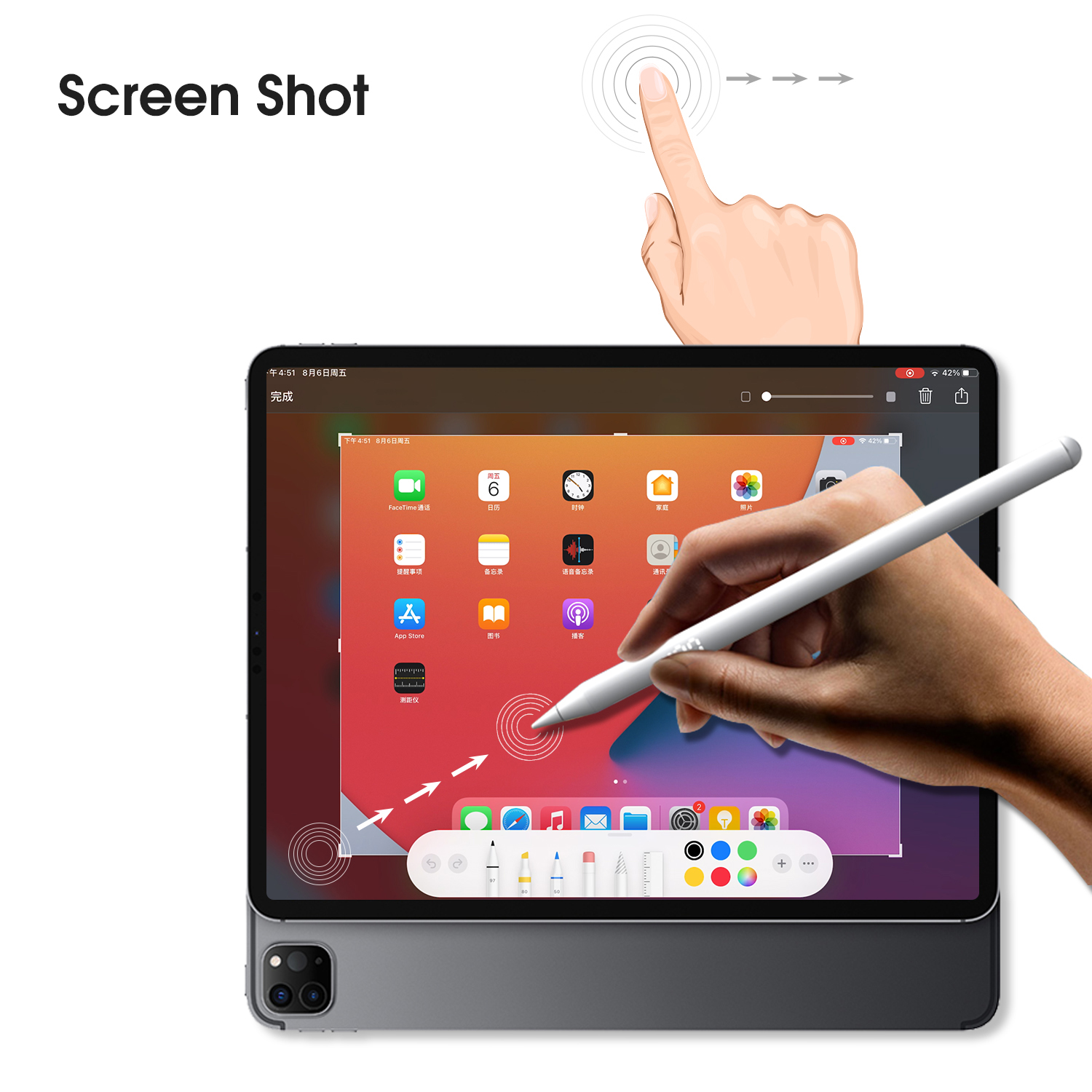 Bakeey-130mAh-Battery-Status-Display-Palm-Rejection-Active-Stylus-Pen-High-Sensitive-Capacitive-Pen--1898958-6