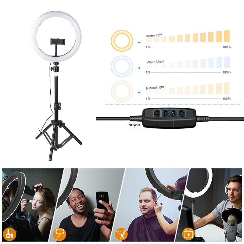 10-Inch-Dimmable-LED-Ring-Light-Photo-Selfie-Fill-Light-with-Tripod-Adjustable-Phone-Holder-Tripod-H-1749024-4