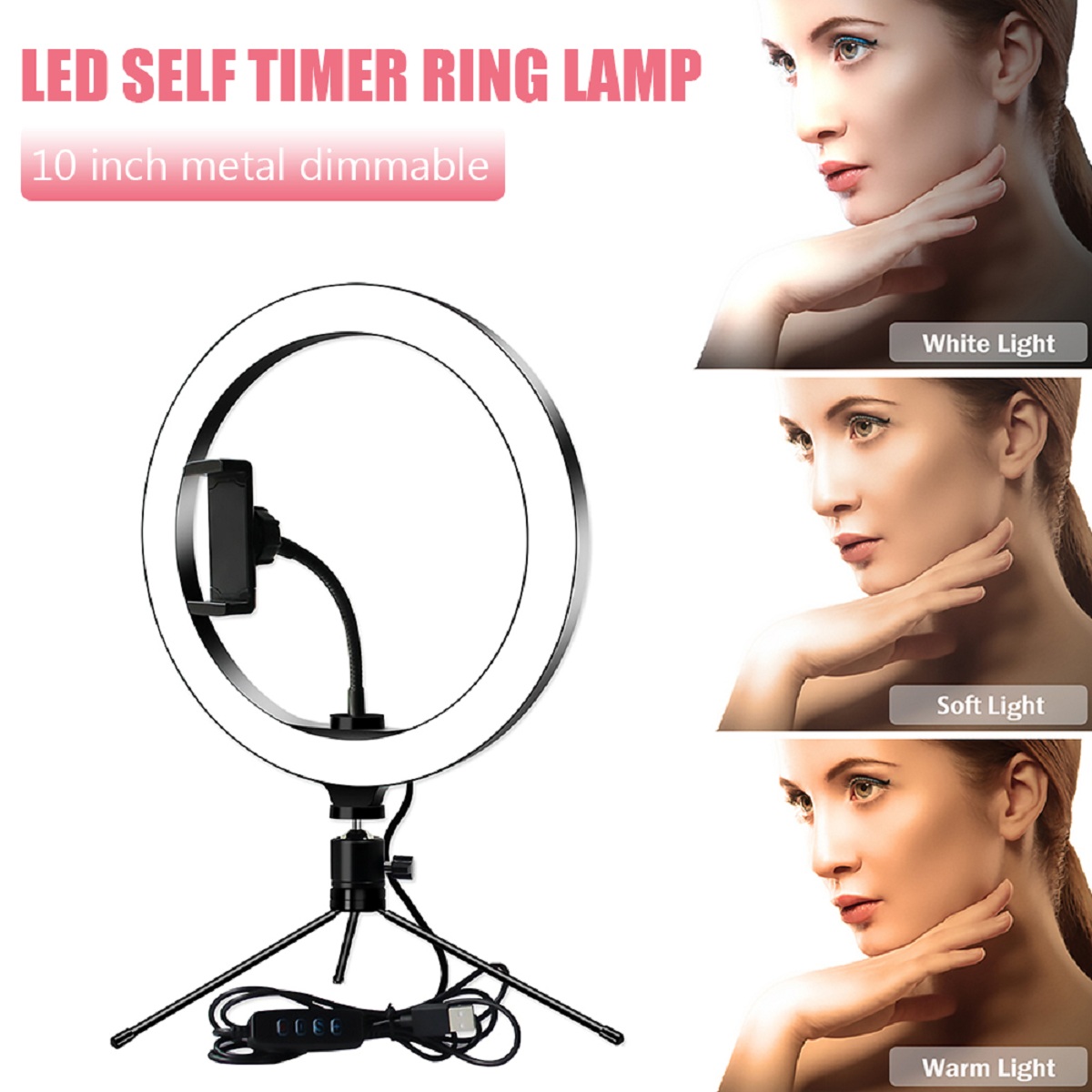 10-Inch-USB-LED-Ring-Light-Adjustable-Selfie-Fill-Light-3300-6500K-Dimmable-Lamp-for-Youtube-Tik-Tok-1955514-4