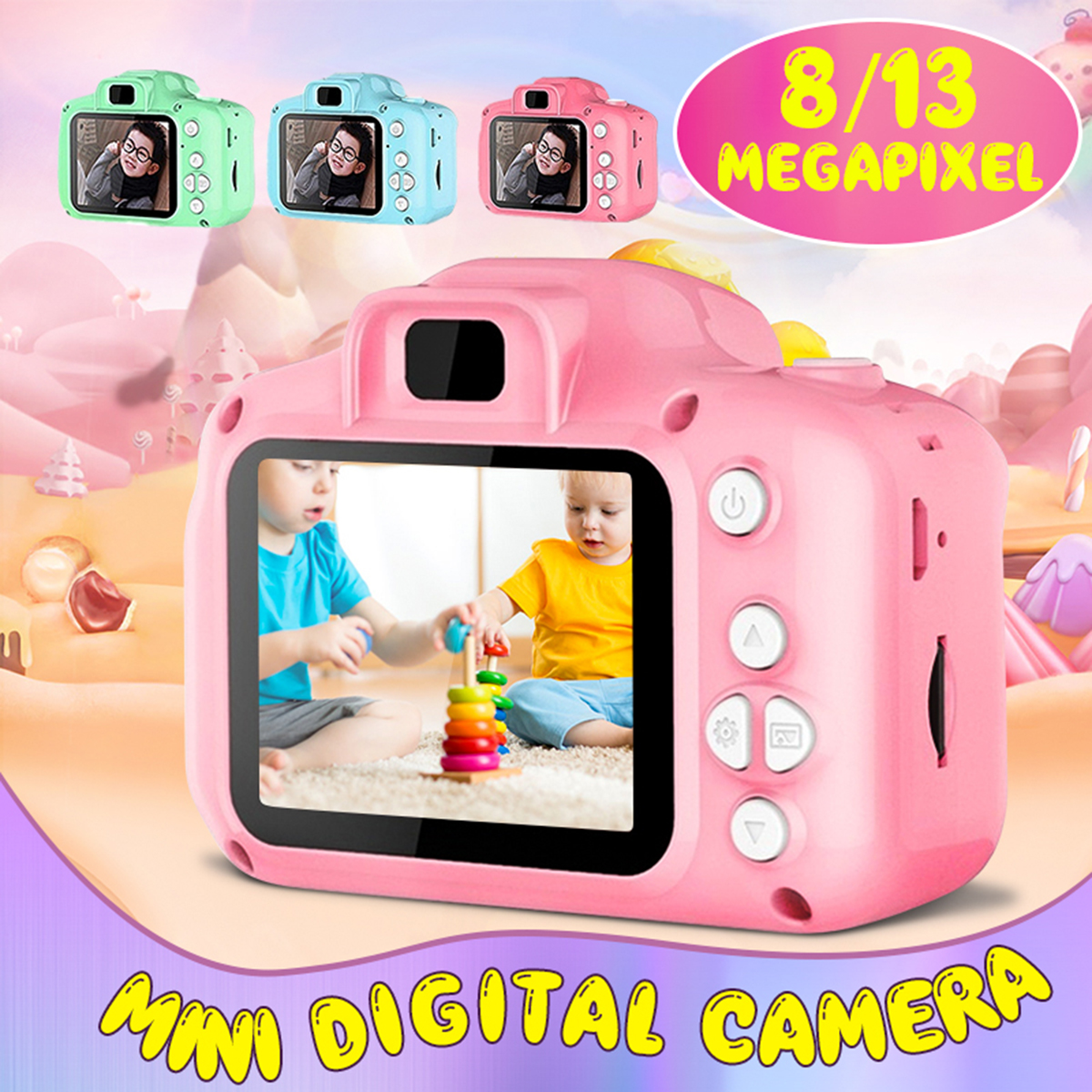 1080P-HD-13-Mega-Pixels-Children-Mini-Digital-Camera-Camcorder-with-20in-IPS-LCD-Screen-400mAh-Recha-1666525-1
