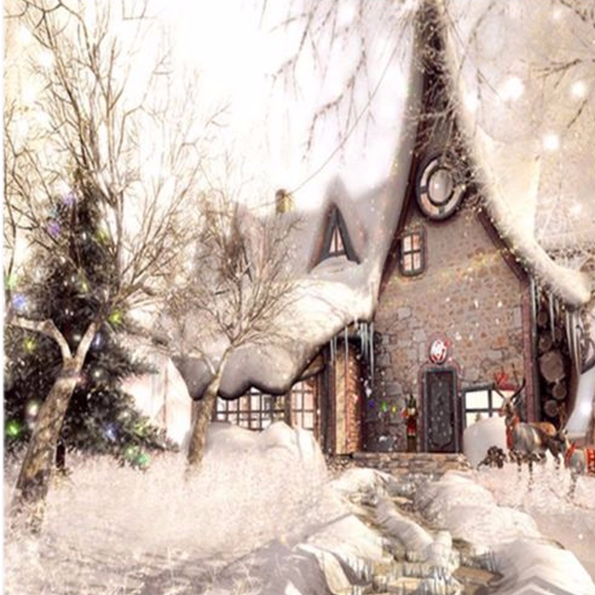 10x10FT-Vinyl-Christmas-Snow-Building-Photography-Backdrop-Background-Studio-Prop-1385894-2