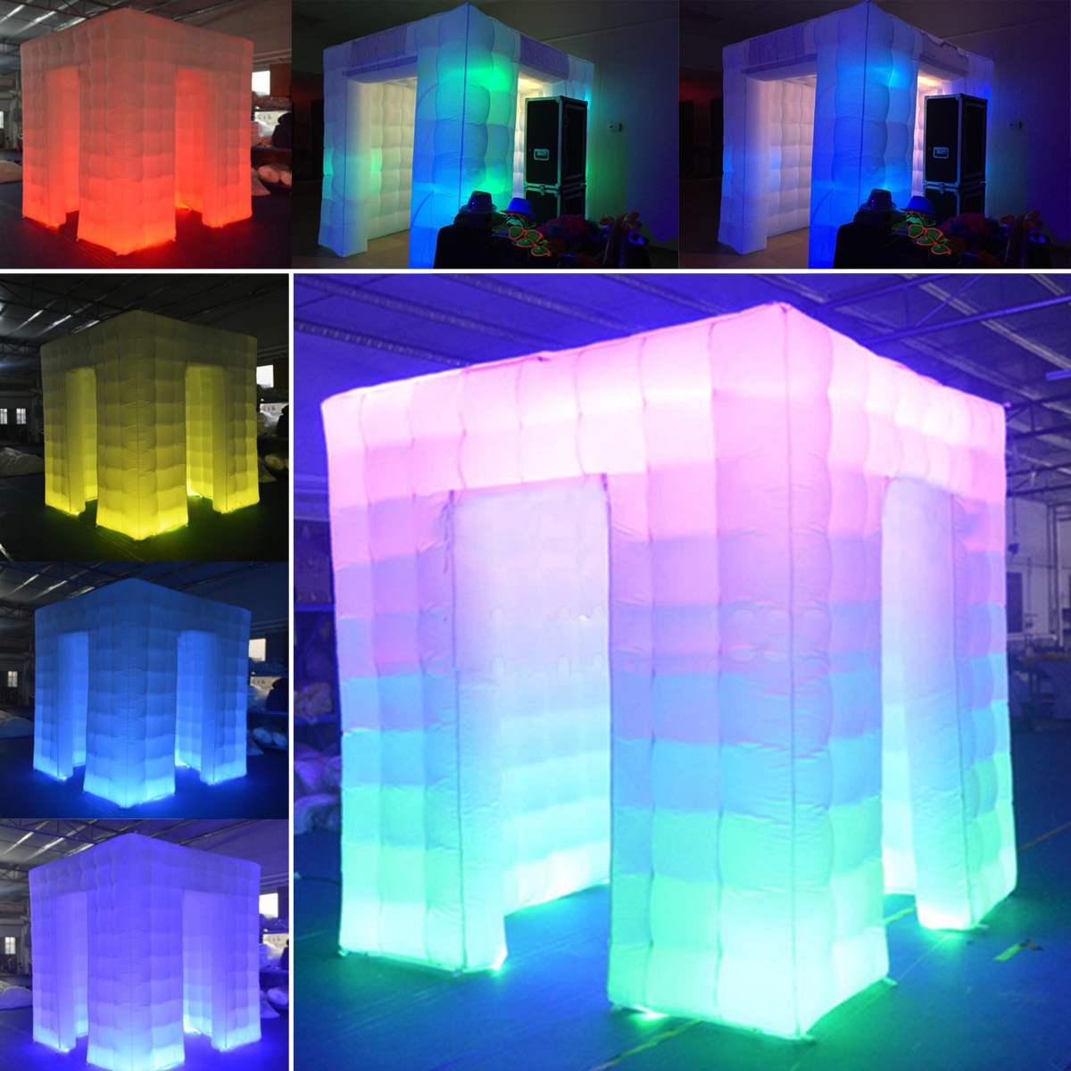 110V-82ft-Two-Door-Multi-color-LED-Inflatable-Photo-Booth-Enclosure-Tent-with-Remote-Control-Air-Ten-1145648-2