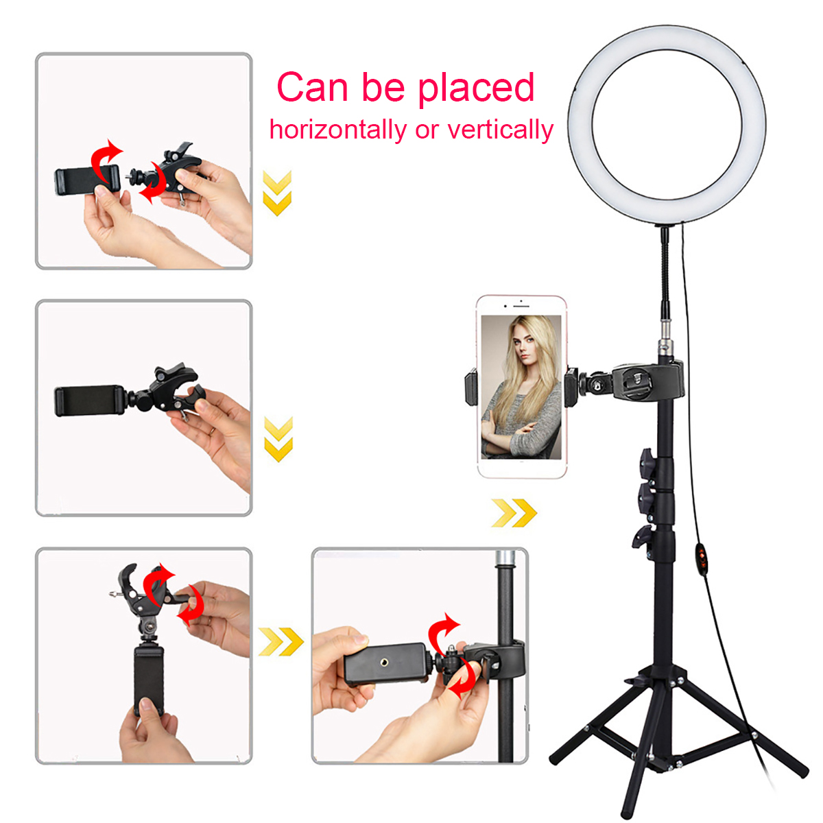 1260quot-Live-Stream-Makeup-Selfie-LED-Ring-Light-With-Tripod-Stand-Bluetooth-Remote-Control-Cell-Ph-1636006-4