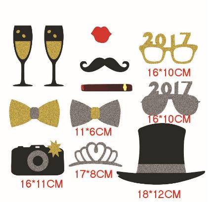 12Pcs-Happy-New-Year-Eve-Party-Photo-Booth-DIY-Mask-Mustache-Stick-Props-1114769-5