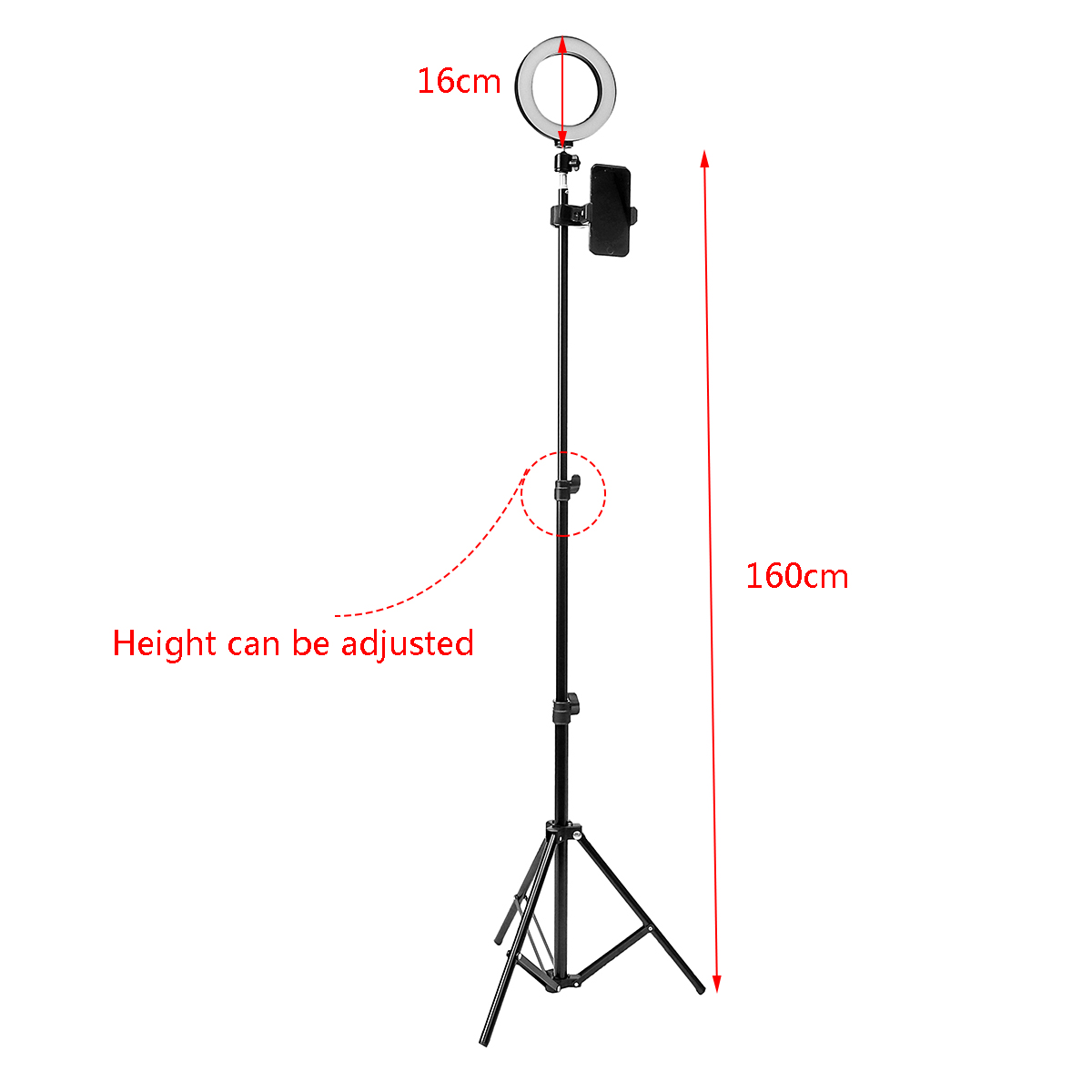 16cm-LED-Video-Ring-Light-5500K-Dimmable-with-160cm-Adjustable-Light-Stand-for-Youtube-Tiktok-Live-S-1403937-6