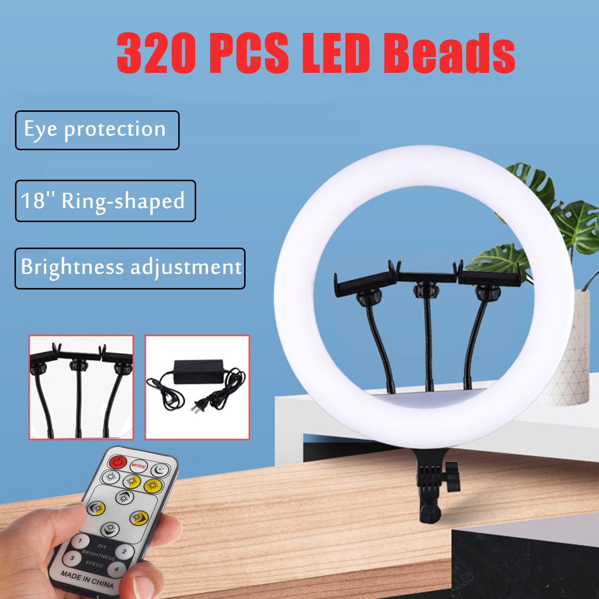 18-inch-LED-Ring-Fill-Light-with-Phone-Clip-6500K-Dimmable-for-Camera-Makeup-Selfie-1782489-1