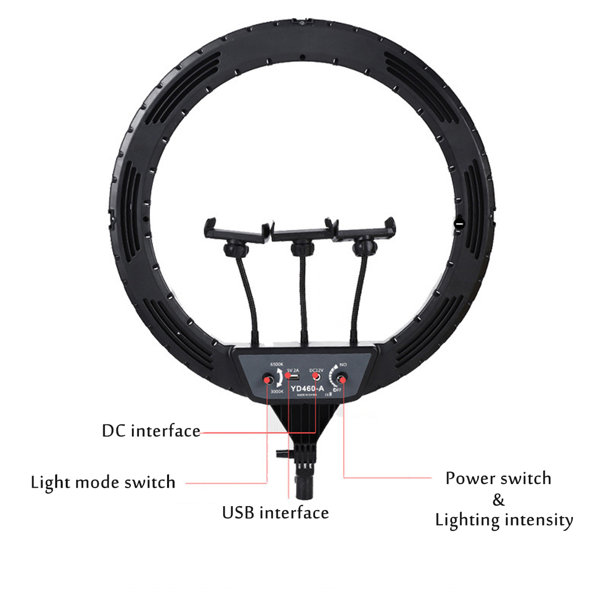 18-inch-LED-Ring-Fill-Light-with-Phone-Clip-6500K-Dimmable-for-Camera-Makeup-Selfie-1782489-9