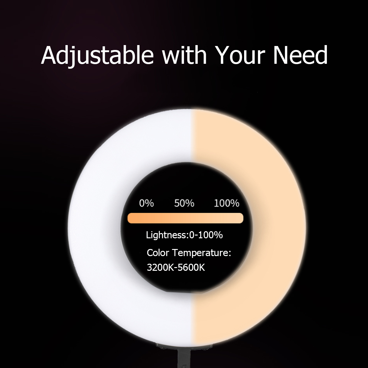 26cm-120-Lamp-Beads-LED-Ring-Light-3-Modes-Dimmable-Selfie-Light--with-Phone-Holder-for-Youtube-Stre-1716410-6