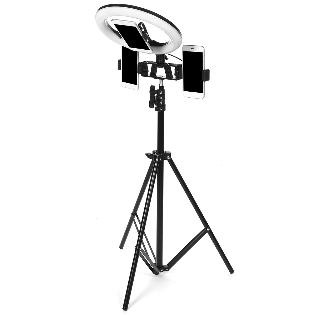 26cm-LED-Ring-Light-3-Color-10-Brightness-Dimmable-Fill-Light-with-Tripod-Stand-Dual-Phone-Clip-for--1702595-12