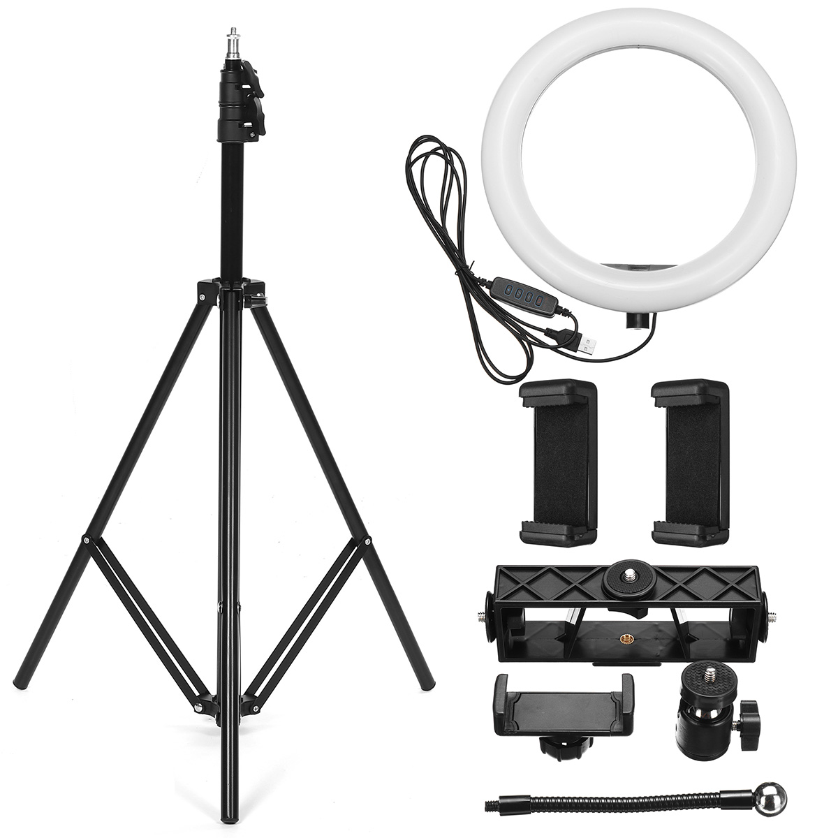 26cm-LED-Ring-Light-3-Color-10-Brightness-Dimmable-Fill-Light-with-Tripod-Stand-Dual-Phone-Clip-for--1702595-13