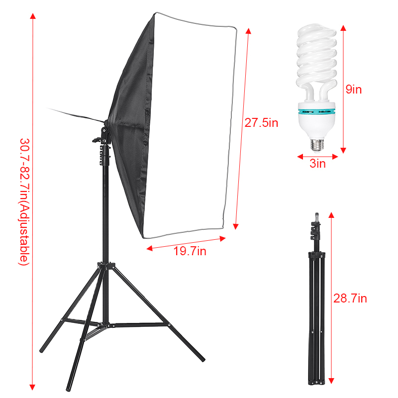 2Pcs-150W-Photography-Softbox-6000K-LED-Lighting-Lamp-Soft-Box-with-Light-Stand-Bracket-Studio-Kit-1940763-11