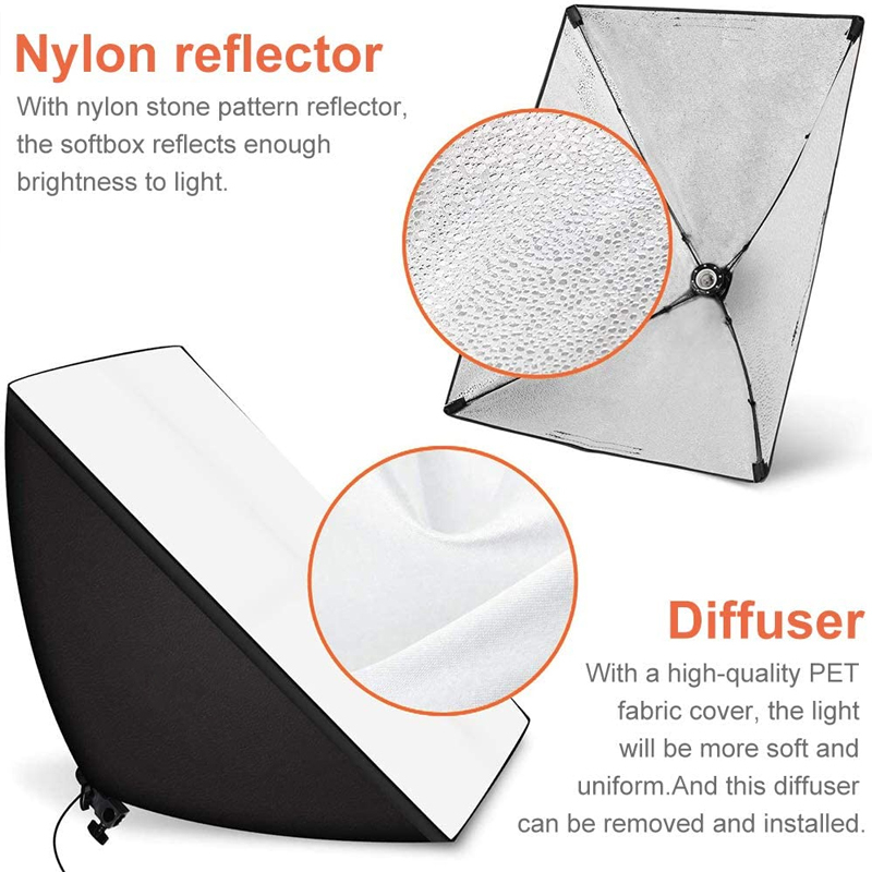 2Pcs-150W-Photography-Softbox-6000K-LED-Lighting-Lamp-Soft-Box-with-Light-Stand-Bracket-Studio-Kit-1940763-5