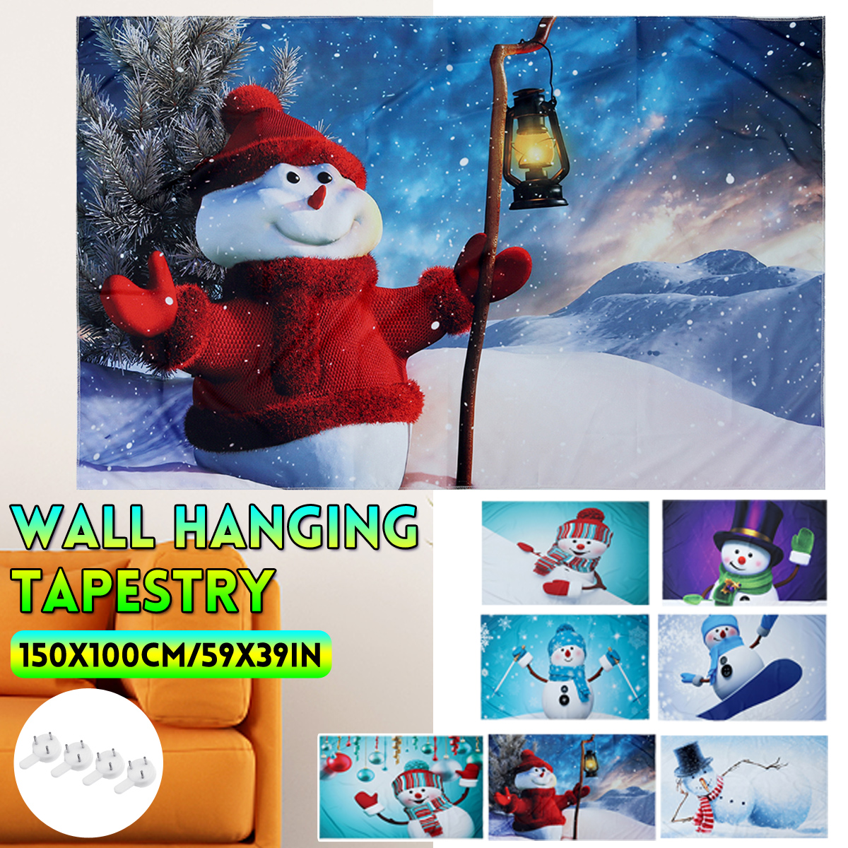 3D-Snowman-Wall-Hanging-Cloth-Photography-Background-Cloth-Hanging-Painting-Tapestry-Wall-Decoration-1748930-1
