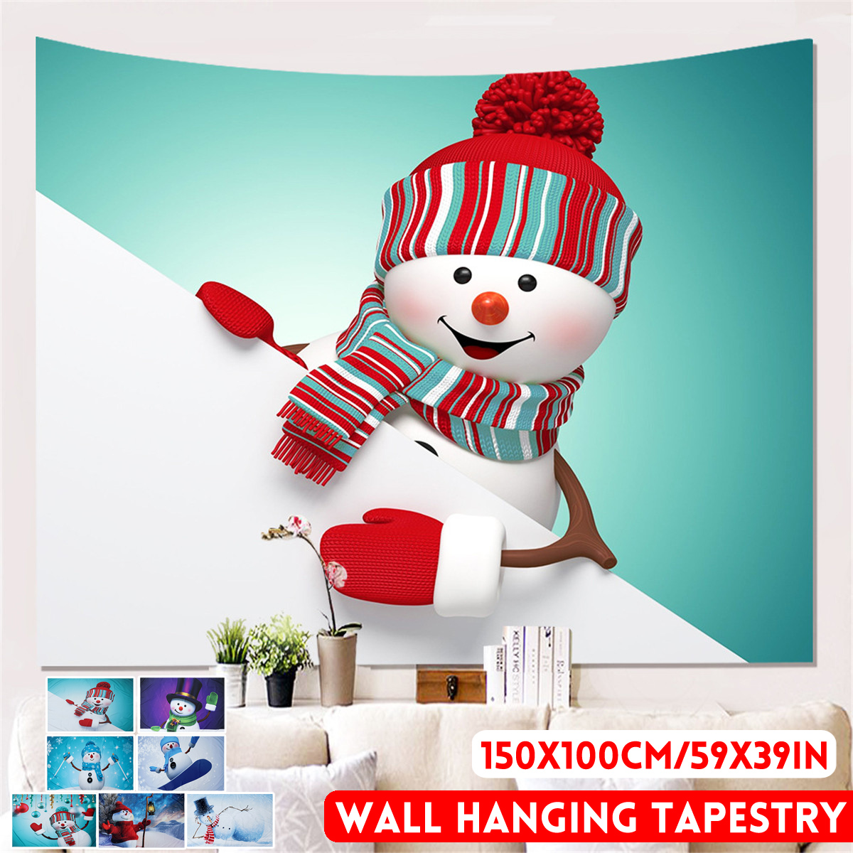 3D-Snowman-Wall-Hanging-Cloth-Photography-Background-Cloth-Hanging-Painting-Tapestry-Wall-Decoration-1748930-2