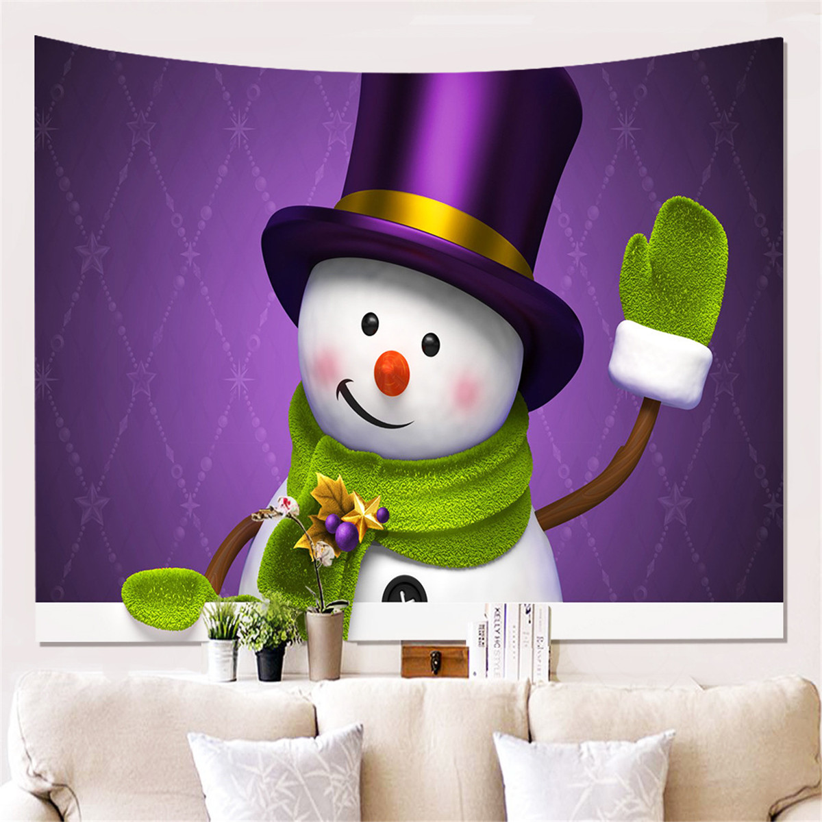 3D-Snowman-Wall-Hanging-Cloth-Photography-Background-Cloth-Hanging-Painting-Tapestry-Wall-Decoration-1748930-9