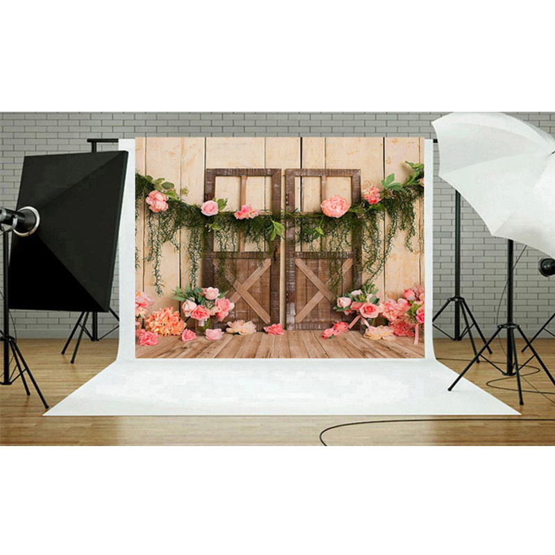 3x5FT-5x7FT-Flower-Wooden-Door-Vinyl-Photography-Backdrop-Studio-Photo-Background-Party-Decor-1679682-4