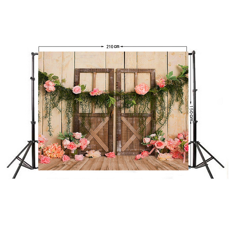 3x5FT-5x7FT-Flower-Wooden-Door-Vinyl-Photography-Backdrop-Studio-Photo-Background-Party-Decor-1679682-5