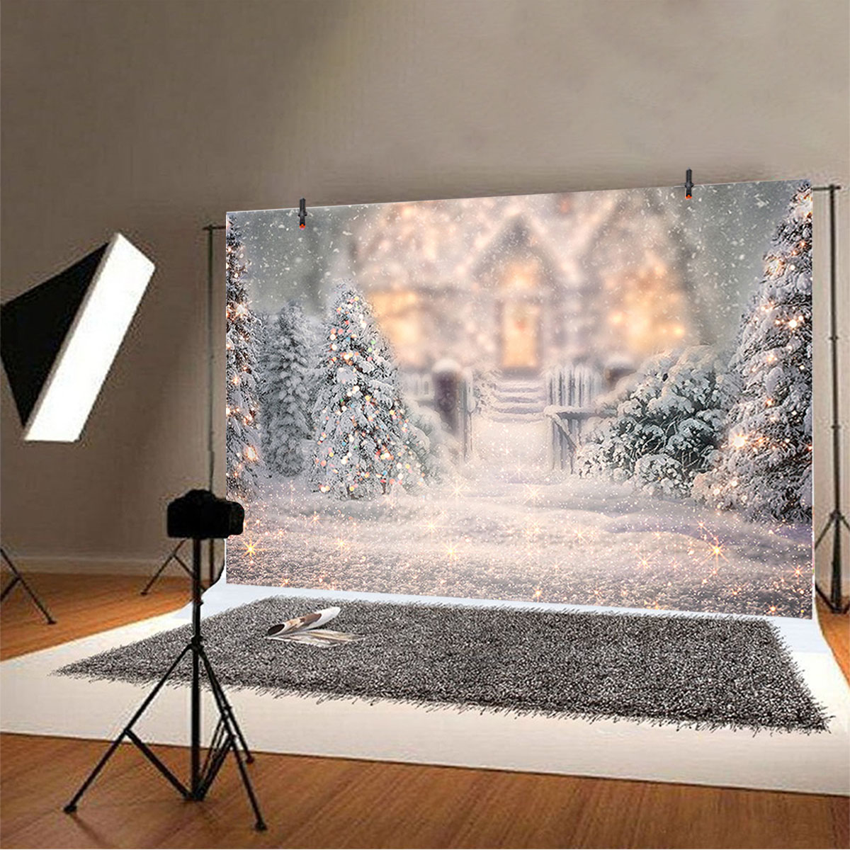5x3FT-7x5FT-8x6FT-Christmas-Tree-Snow-Photography-Backdrop-Background-Studio-Prop-1609479-3