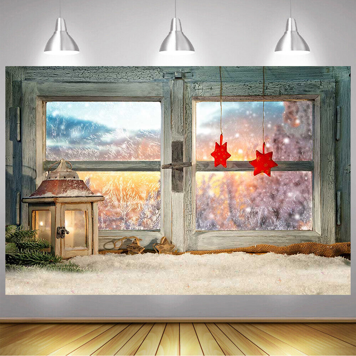 5x3FT-7x5FT-8x6FT-Christmas-Window-Star-Snow-Photography-Backdrop-Background-Studio-Prop-1610113-2