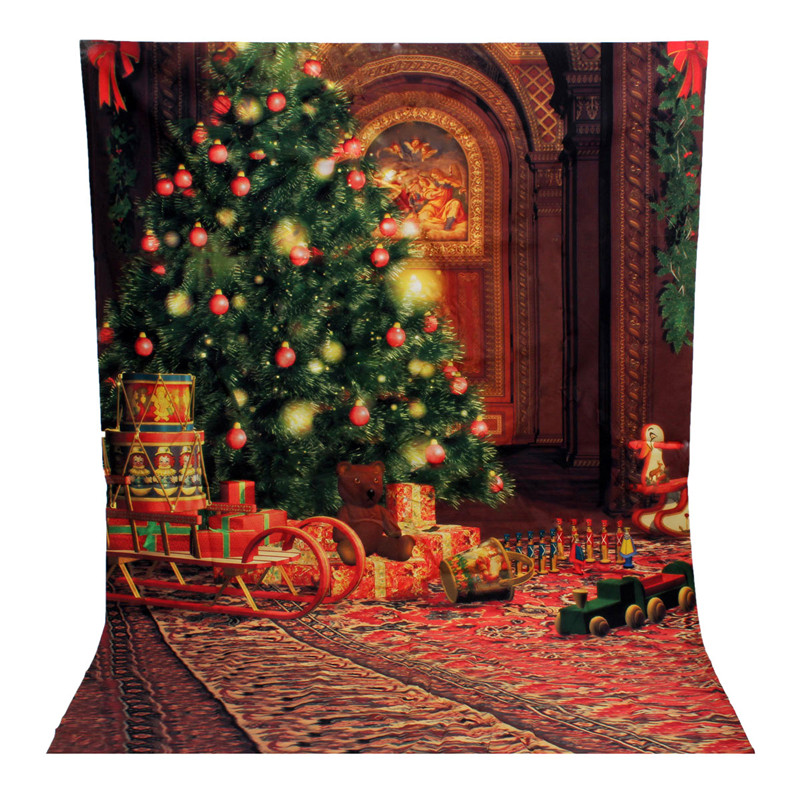 5x7FT-Vinyl-Christmas-Tree-Gift-Bear-Photography-Backdrop-Background-Studio-Prop-1435624-1
