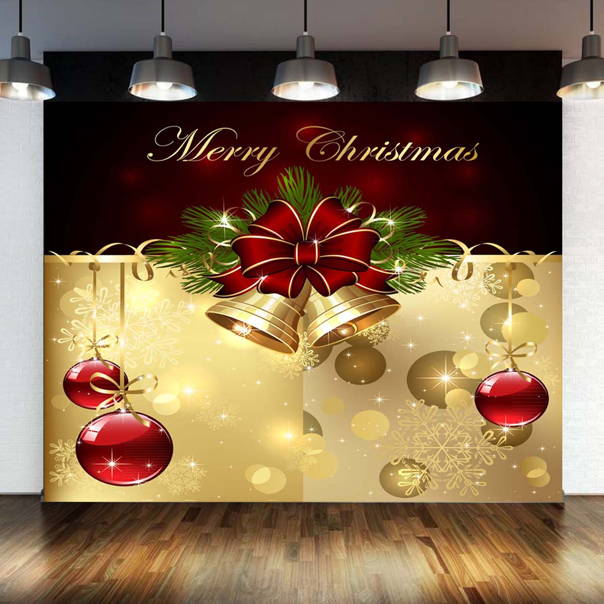 5x7FT-Vinyl-Merry-Christmas-Golded-Bell-Ring-Photography-Backdrop-Background-Studio-Prop-1574724-3