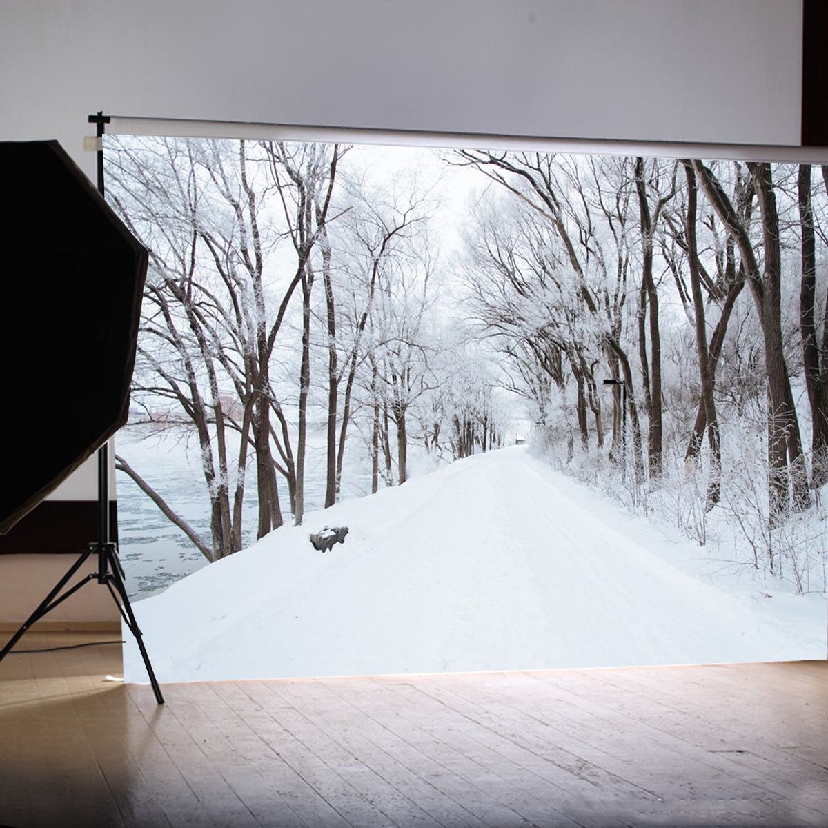 5x7FT-Vinyl-Winter-Snow-Road-River-Side-Photography-Backdrop-Background-Studio-Prop-1413694-3